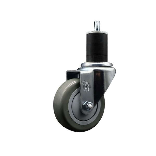 3.5'' Gray Poly Wheel Swivel 1-3/4'' Expanding Stem Caster